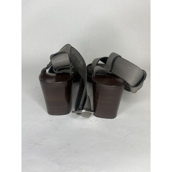 Boemos Sandals Women Size 37 US 7 Gray Leather Sling Back - Picture 9 of 13